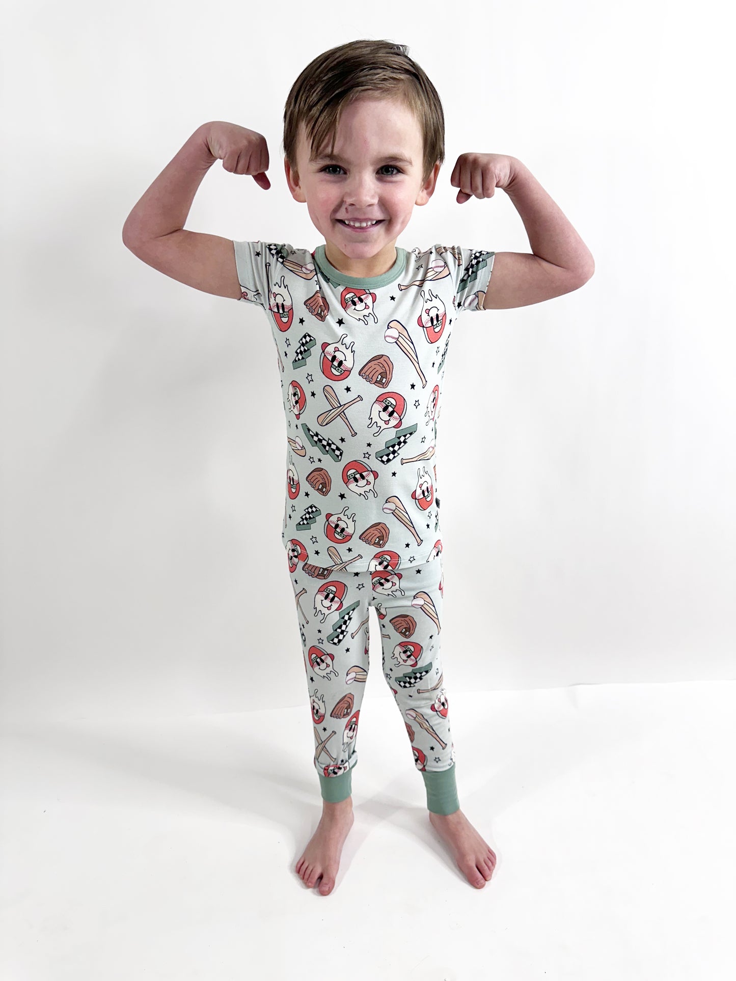 Smile Hey Batter Batter-2 Piece Pajama Set